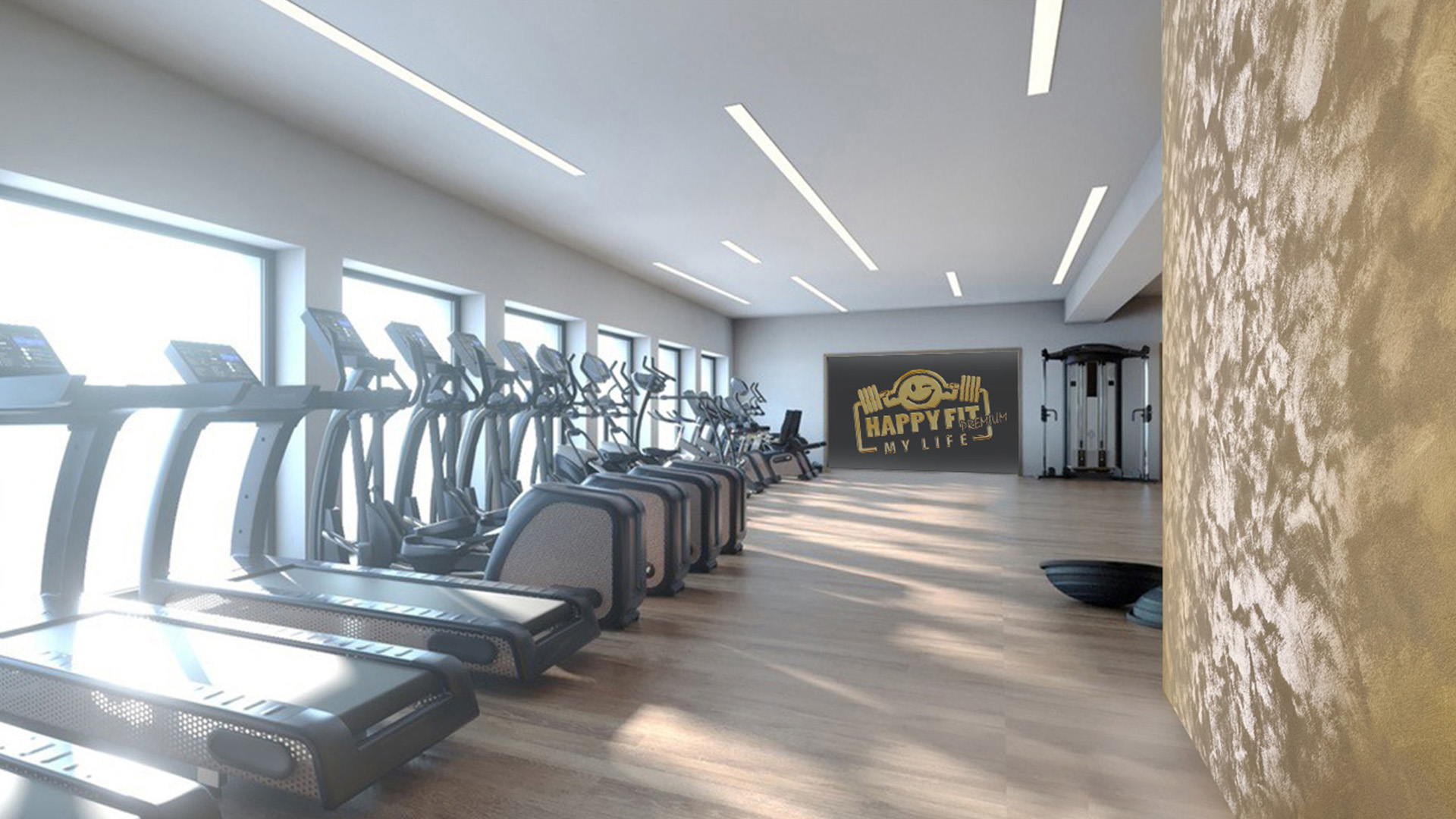 Fiktives HappyFit Fitnessstudio