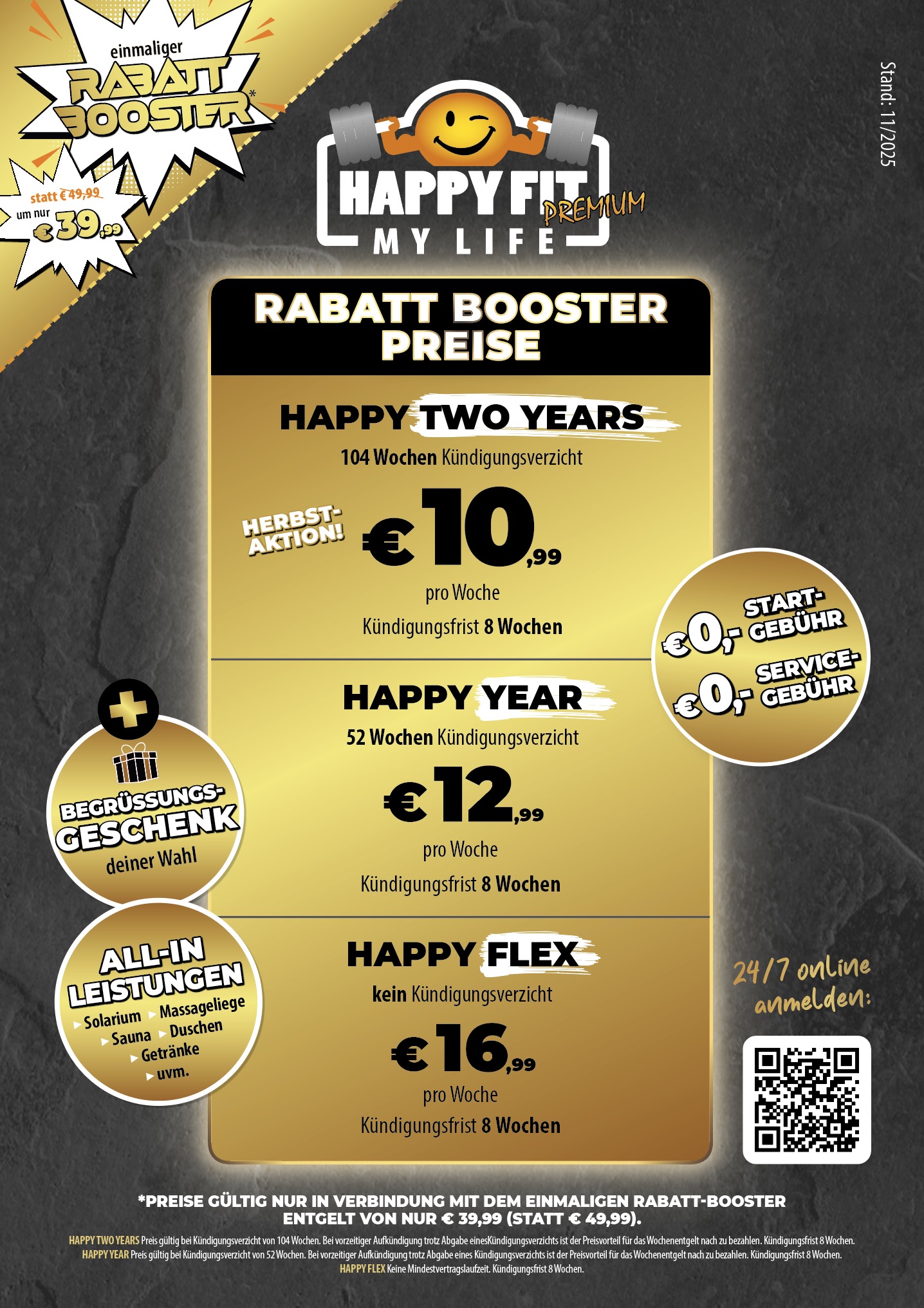 HappyFit Preisliste mit Rabatt Booster €39,99 vom 19.11.2025